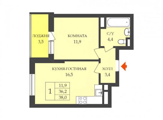 Продам однокомнатную (1-комн.) квартиру, Куникова ул, 47г, Новороссийск г