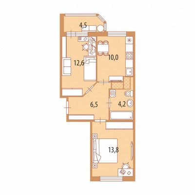 Продам двухкомнатную (2-комн.) квартиру, Воронцовский б-р, 11к1, Бугры п