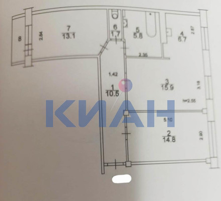 Продам трехкомнатную (3-комн.) квартиру, Королева ул, 8а, Красноярск г