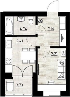 Продам однокомнатную (1-комн.) квартиру, Поселковая ул, 22, Калининград г