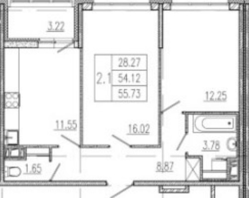 Продам двухкомнатную (2-комн.) квартиру, Тосина ул, 6, Санкт-Петербург г