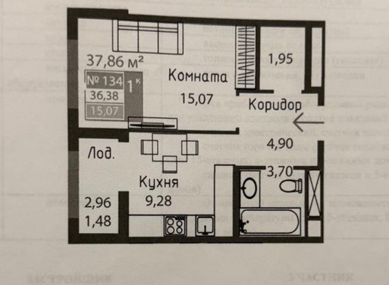 Продам однокомнатную (1-комн.) квартиру, Александра Суворова пр-кт, 19, Симферополь г