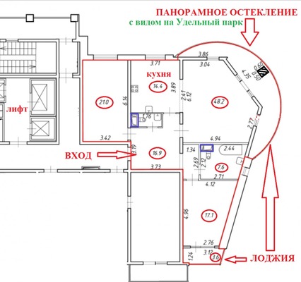 Продам трехкомнатную (3-комн.) квартиру, Зеленогорская ул, 7к1, Санкт-Петербург г