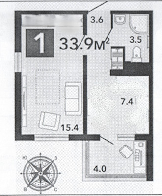 Продам двухкомнатную (2-комн.) квартиру, Светлая ул, 17к70, Засечное с