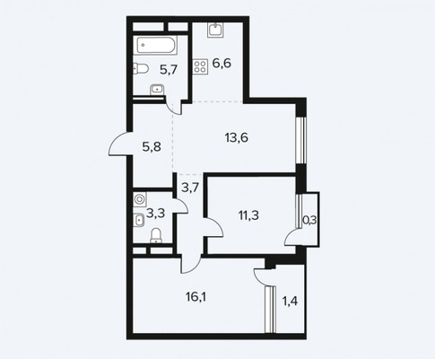 Продам трехкомнатную (3-комн.) квартиру (долевое), 6к2, Десна д