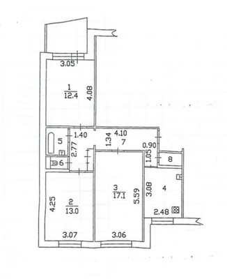 Продам трехкомнатную (3-комн.) квартиру, Ямашева пр-кт, 78, Казань г
