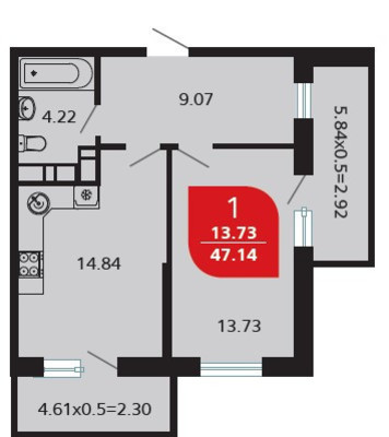 Продам однокомнатную (1-комн.) квартиру, Солнечная ул, 2к3, Цемдолина с