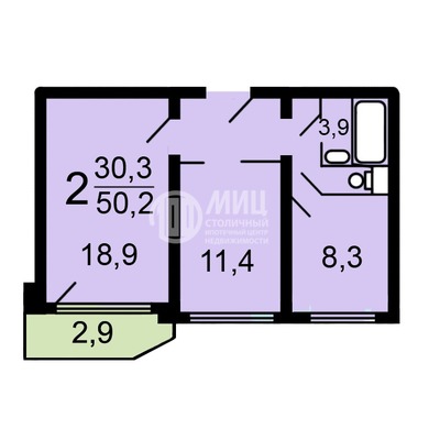 Продам двухкомнатную (2-комн.) квартиру, Адмирала Лазарева ул, 40, Москва г