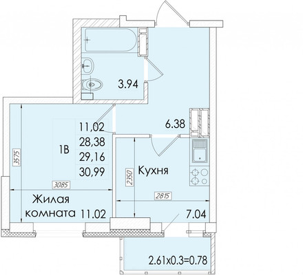 Продам однокомнатную (1-комн.) квартиру, Сиверса пр-кт, 12д, Ростов-на-Дону г