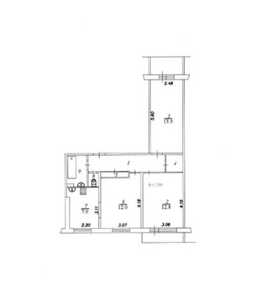 Продам трехкомнатную (3-комн.) квартиру, Кольский пр-кт, 136к5, Мурманск г