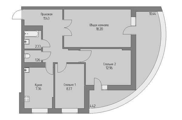 Продам трехкомнатную (3-комн.) квартиру, Бакалинская ул, 64к2, Уфа г