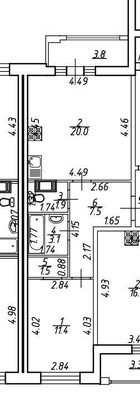 Сдам однокомнатную (1-комн.) квартиру, Авиаконструкторов пр-кт, 54, Санкт-Петербург г