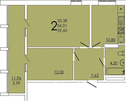 Продам двухкомнатную (2-комн.) квартиру, Зорге ул, 11в, Ростов-на-Дону г