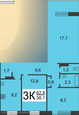 Сдам коммерческое помещение 62,9 м2, Краснодонцев ул, 21, Нижний Новгород г
