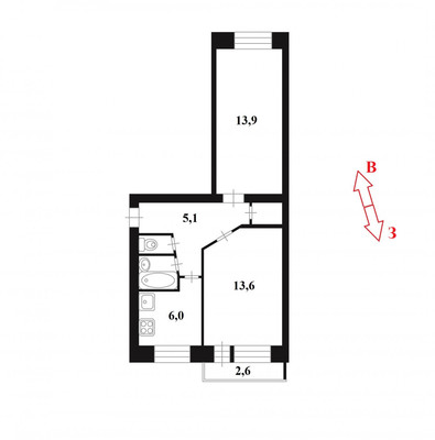 Продам двухкомнатную (2-комн.) квартиру, Красного Флота ул, 20/41А, Ломоносов г