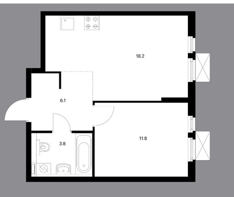 Продам однокомнатную (1-комн.) квартиру, Мурата Ахеджака ул, 5, Новороссийск г