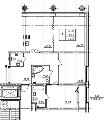 Продам трехкомнатную (3-комн.) квартиру, Типанова ул, 22, Санкт-Петербург г