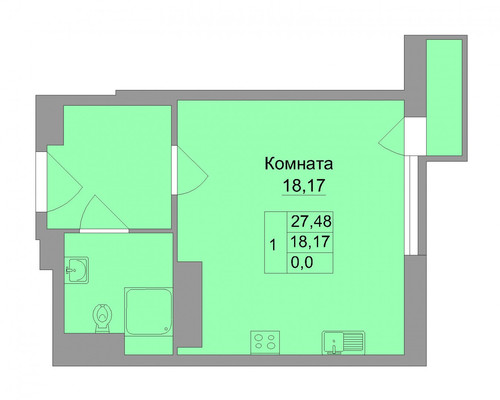 Продам однокомнатную (1-комн.) квартиру, Соборный пер, 98, Ростов-на-Дону г