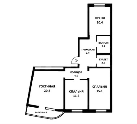Продам трехкомнатную (3-комн.) квартиру, Воронежская ул, 47/11кд, Краснодар г
