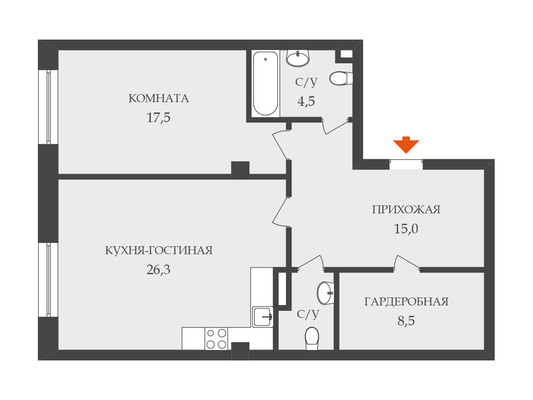 Продам двухкомнатную (2-комн.) квартиру, Малый В.О. пр-кт, 64к1, Санкт-Петербург г