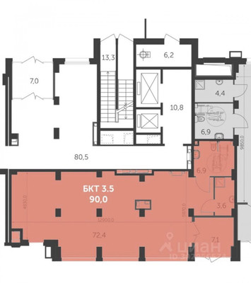 Продам коммерческое помещение 90 м2, Полковника Романова ул, 13, Нагорное п