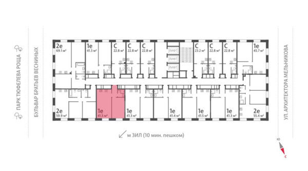 Продам однокомнатную (1-комн.) квартиру (долевое), Автозаводская ул, 18/19/27, Москва г