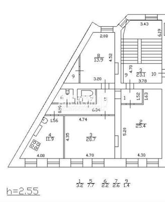 Продам трехкомнатную (3-комн.) квартиру, Бринько пер, 4, Санкт-Петербург г