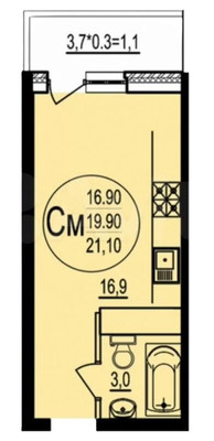 Продам однокомнатную (1-комн.) квартиру, им. Евгении Жигуленко ул, 71, Краснодар г