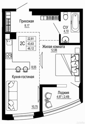 Продам двухкомнатную (2-комн.) квартиру, Привокзальная ул, 3/1, Ростов-на-Дону г