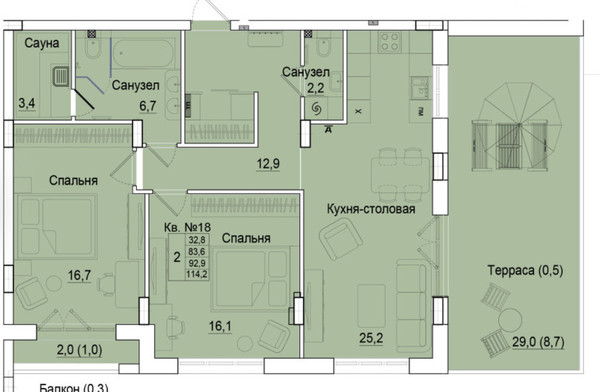 Продам двухкомнатную (2-комн.) квартиру, Молодой гвардии ул, 34, Калининград г