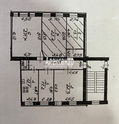Продам 2-комн. в 5-комн. квартире, Большой Сампсониевский пр-кт, д. 23, Санкт-Петербург г