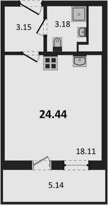 Продам однокомнатную (1-комн.) квартиру (долевое), Октябрьская наб, Санкт-Петербург г