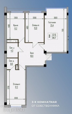 Продам трехкомнатную (3-комн.) квартиру, Тлостанова ул, 32, Нальчик г