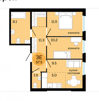 Продам трехкомнатную (3-комн.) квартиру, Яблочкова ул, 5к5, Пермь г