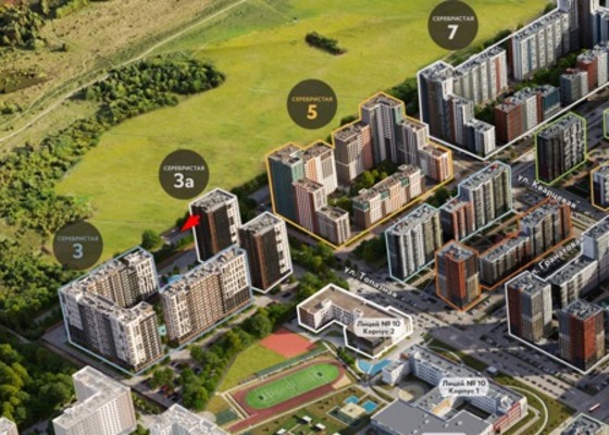 Продам трехкомнатную (3-комн.) квартиру (долевое), Серебристая ул, 3а, Пермь г