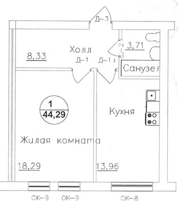 Продам однокомнатную (1-комн.) квартиру, Солнечная ул, 4, Ласкино п