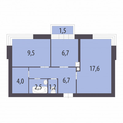 Продам двухкомнатную (2-комн.) квартиру, Октябрьский б-р, 7/29, Пушкин г