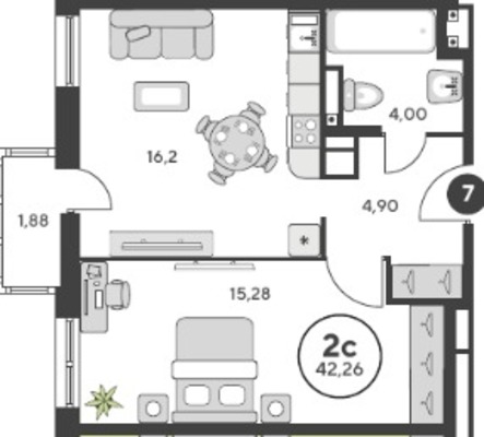 Продам двухкомнатную (2-комн.) квартиру, Нансена ул, 109, Ростов-на-Дону г