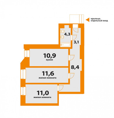 Продам двухкомнатную (2-комн.) квартиру, 15-я В.О. линия, 48А, Санкт-Петербург г