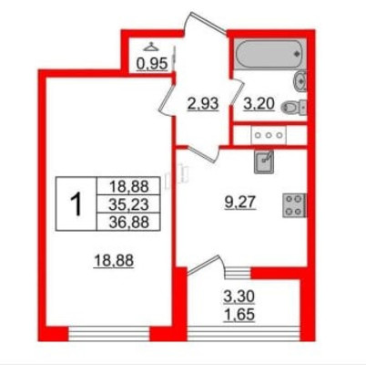 Сдам однокомнатную (1-комн.) квартиру, Энергетиков пр-кт, 2к1, Санкт-Петербург г