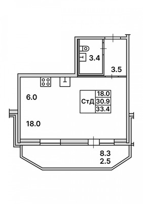 Продам однокомнатную (1-комн.) квартиру, Заречная ул, 11к6, Парголово п