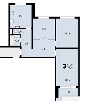 Продам трехкомнатную (3-комн.) квартиру, Нагатинский б-р, 6, Москва г