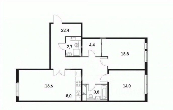 Продам трехкомнатную (3-комн.) квартиру, Варшавское ш, 141к10, Москва г