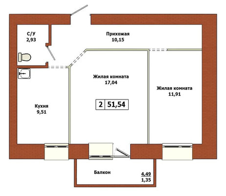 Продам двухкомнатную (2-комн.) квартиру, Соколовская ул, 60, Красноярск г
