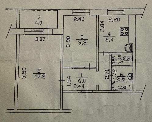 Продам двухкомнатную (2-комн.) квартиру, Набережная р. Уфы ул, 51, Уфа г