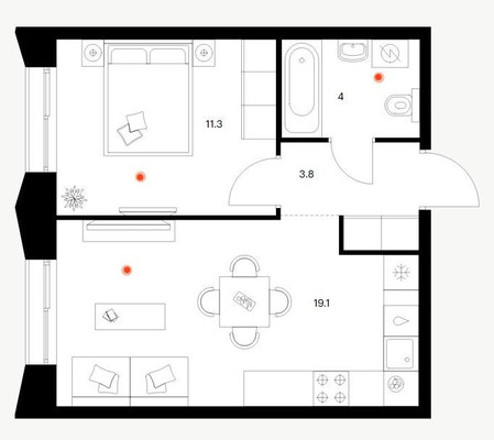 Продам однокомнатную (1-комн.) квартиру (долевое), Ботаническая ул, 3к2, Казань г