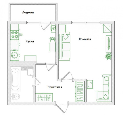 Продам однокомнатную (1-комн.) квартиру, Олимпийская ул, 2, Засечное с