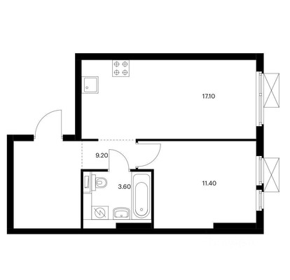 Продам однокомнатную (1-комн.) квартиру, Парковый мкр, 14, Котельники г