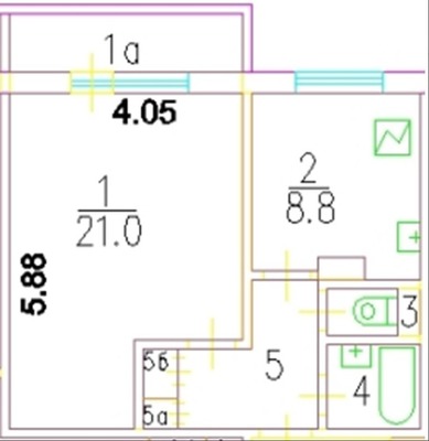 Продам однокомнатную (1-комн.) квартиру, Коломенская наб, 26к3, Москва г