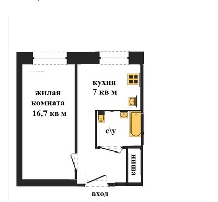 Продам однокомнатную (1-комн.) квартиру, Пушанина ул, 16, Пенза г